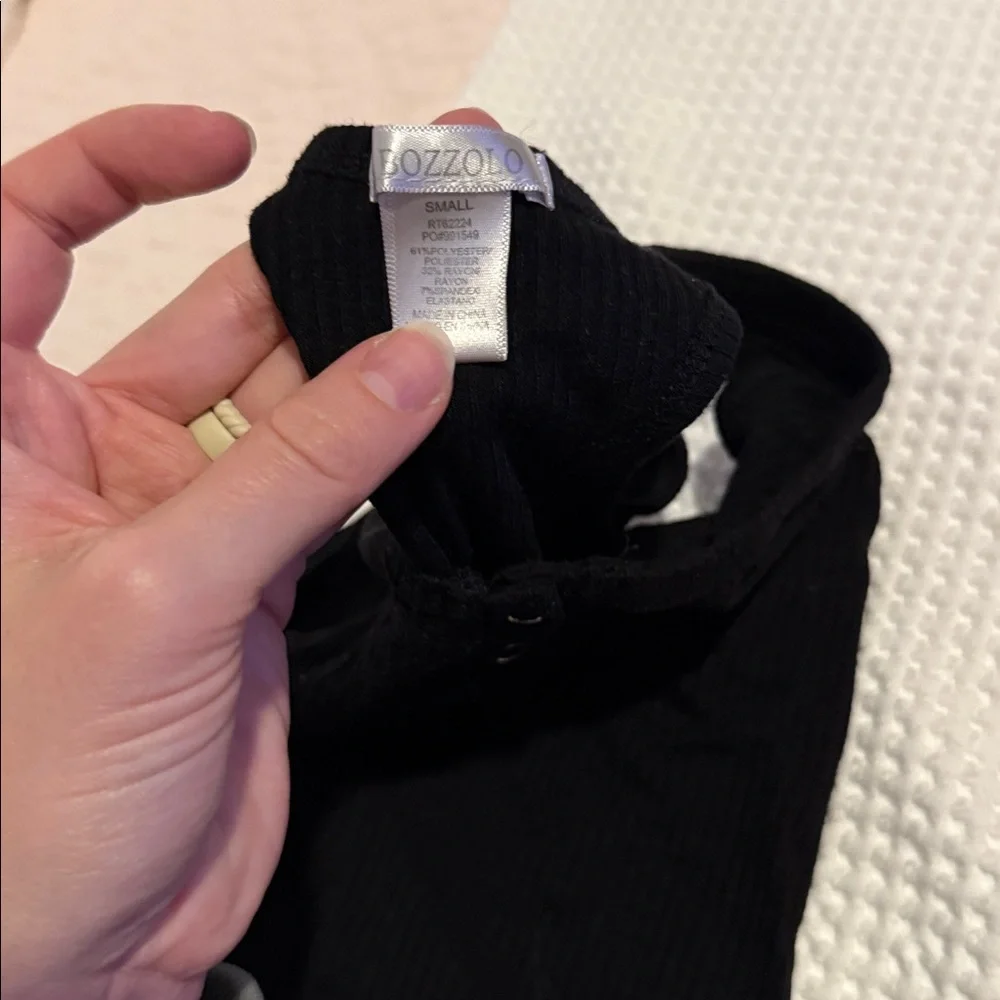 Bozzolo Black Ribbed Tank Top - Picture 2 of 2